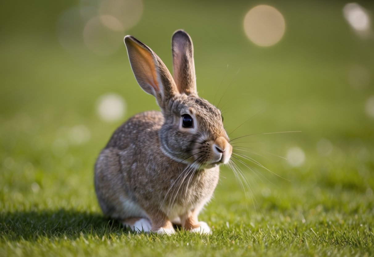 A rabbit recoiling from a pungent scent, wrinkling its nose in distaste