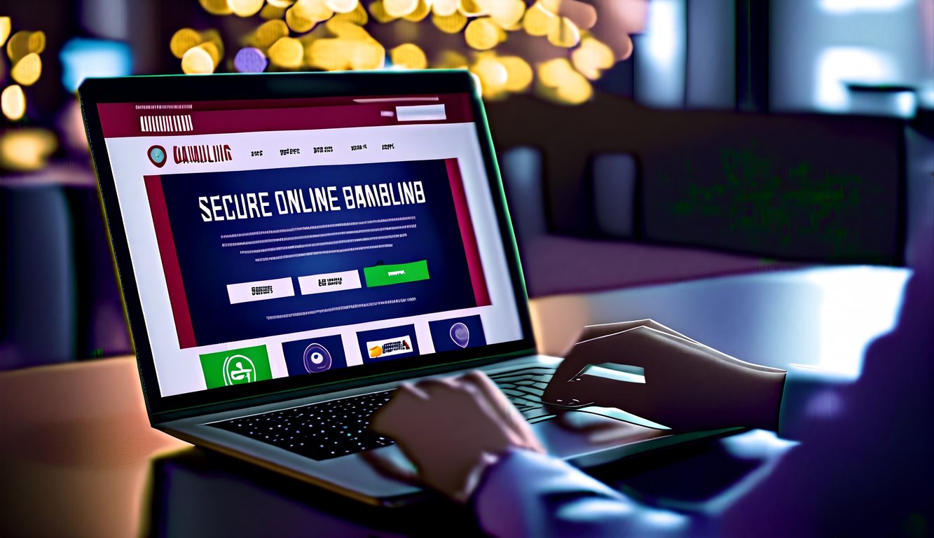 Sebuah laptop yang menampilkan situs judi online yang aman dengan proses transaksi cepat dan sistem pembayaran yang aman