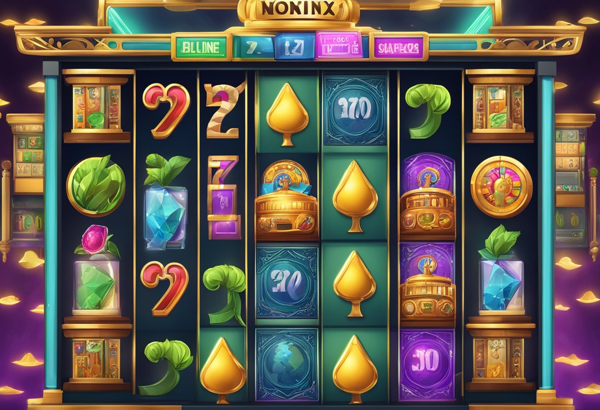 Sebuah mesin slot online yang hidup dikelilingi oleh simbol dan ikon sejarah, dengan logo AGENOLX ditampilkan secara mencolok