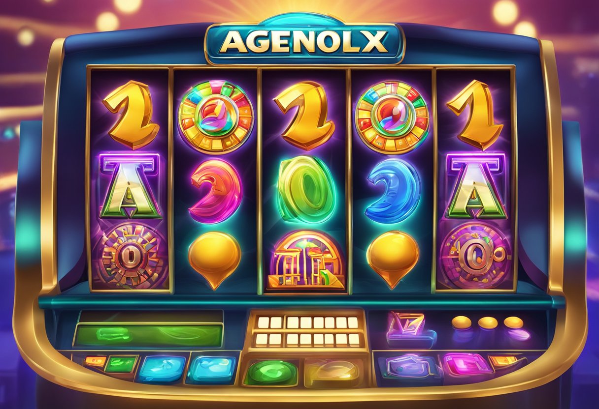 Sebuah mesin slot online yang hidup dengan logo Agenolx ditampilkan secara mencolok