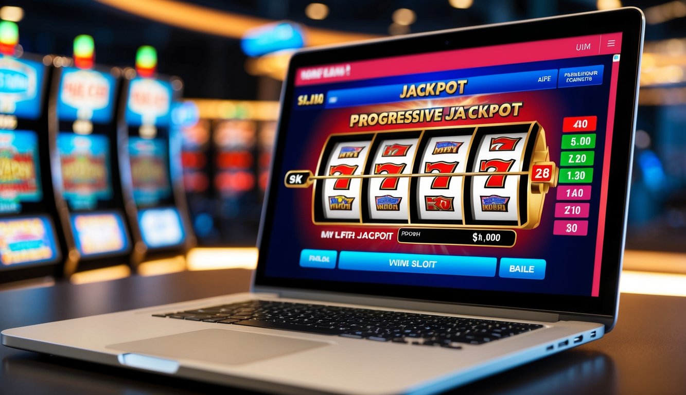 Mesin slot online yang cerah dengan jackpot progresif besar di platform virtual