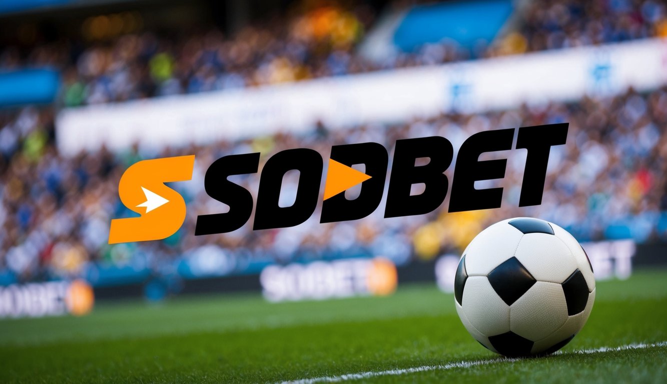 Sebuah pertandingan sepak bola yang disiarkan secara online dengan logo SBObet yang ditampilkan dengan jelas