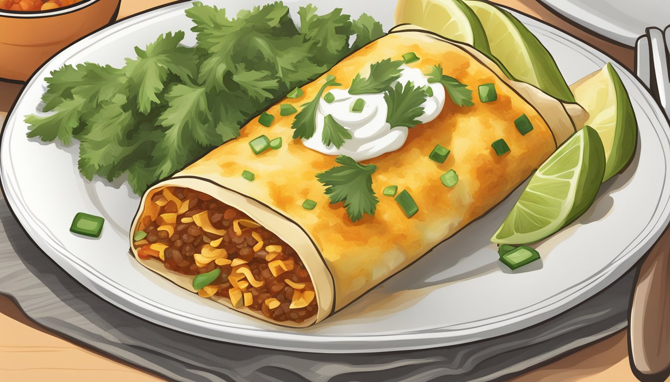 A plate of vegetable enchiladas with portion sizes labeled for diabetics