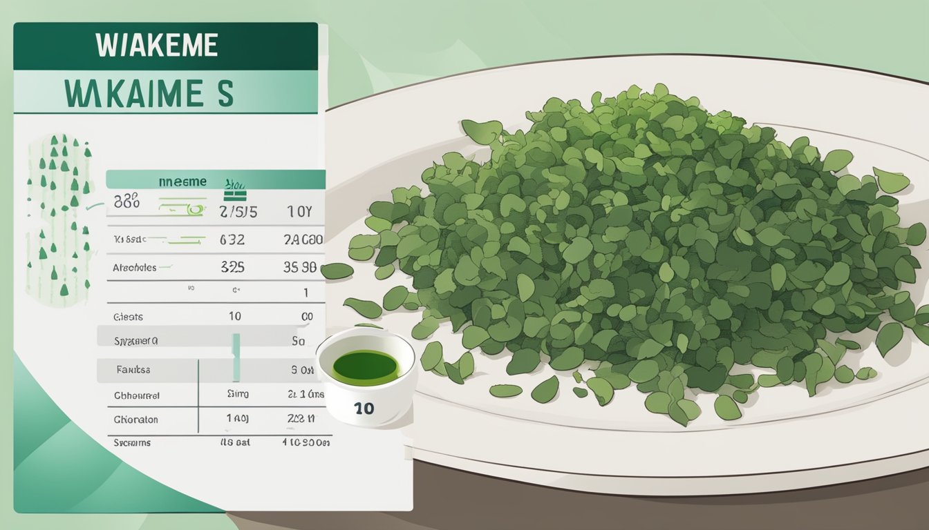 A plate of wakame seaweed next to a glycemic index chart