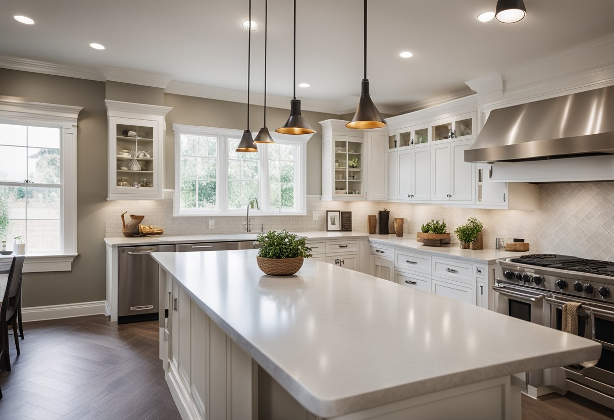 A house with updated kitchen, bathroom, and modern fixtures