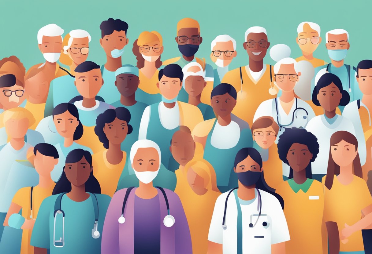 En farverig illustration af en forskelligartet gruppe af mælkesyrebakterier, der arbejder sammen for at støtte immunsystemet og den generelle sundhed.