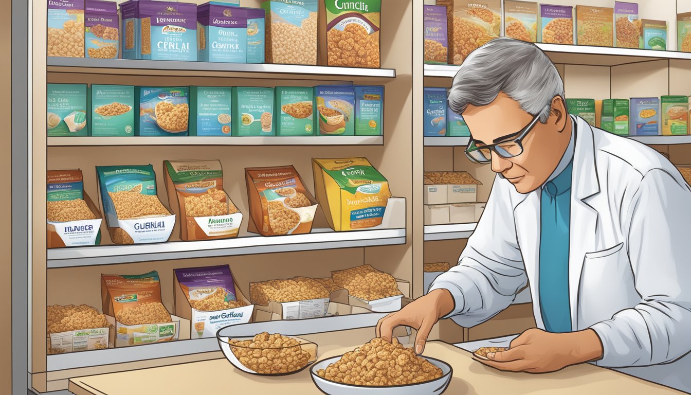 A diabetic studies a box of Kashi GoLean Crunch cereal for nutritional information