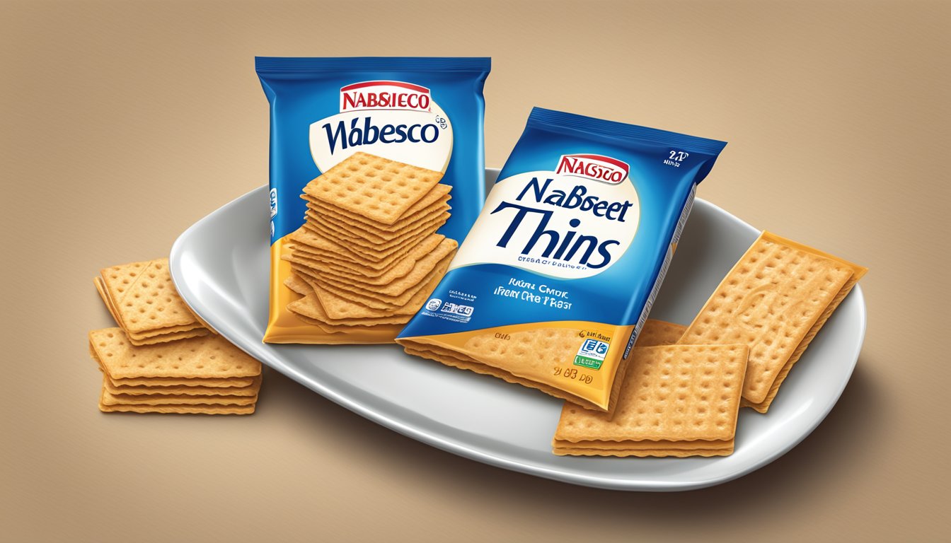 A plate of Nabisco Reduced Fat Wheat Thins with a portion size guide for diabetics