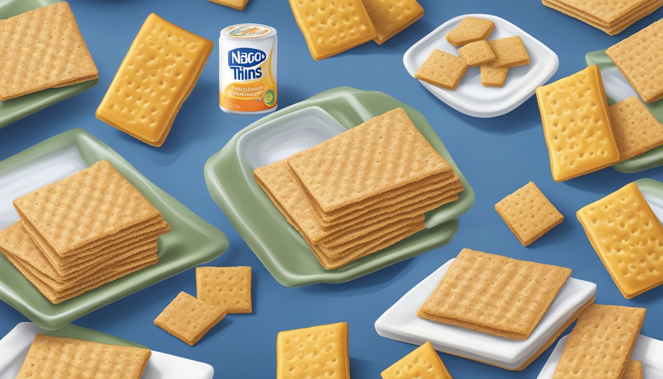 A plate of Nabisco Reduced Fat Wheat Thins with a diabetes-friendly portion size