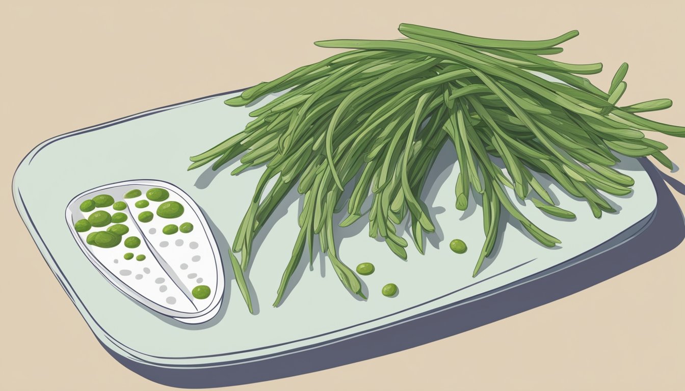 A plate of samphire next to a glycemic load chart