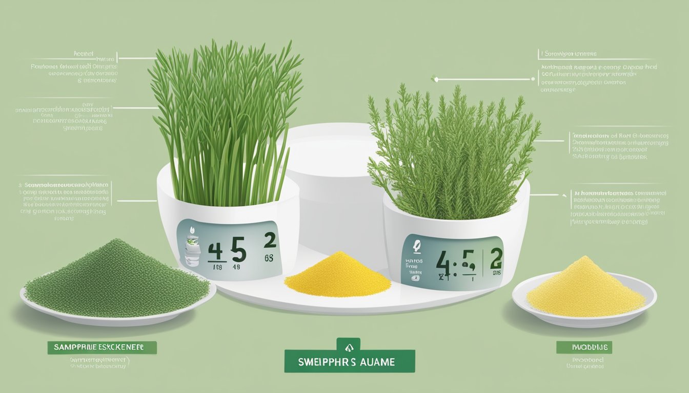 A table displaying various sweeteners and samphire with their respective glycemic index values