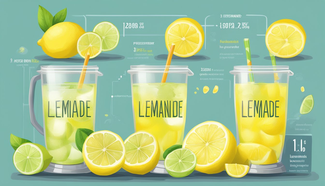 A table with various types of lemonade and their corresponding glycemic index values displayed in a scientific journal