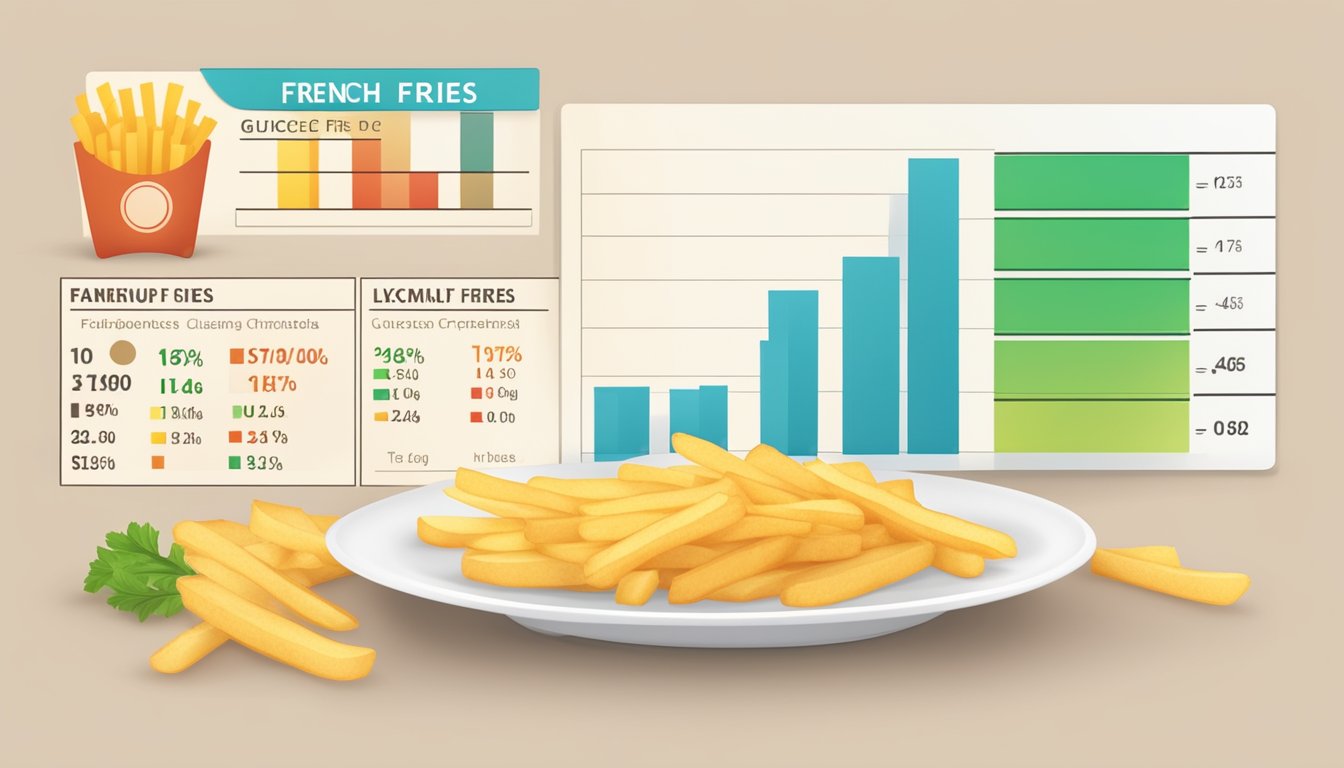 A plate of French fries next to a glycemic index chart