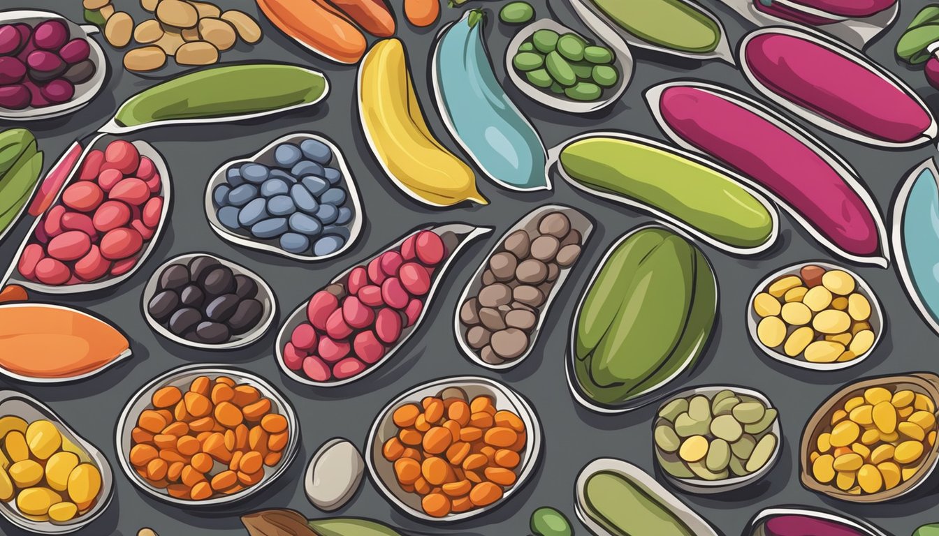 A colorful array of beans and legumes are arranged on a baking sheet, ready to be baked