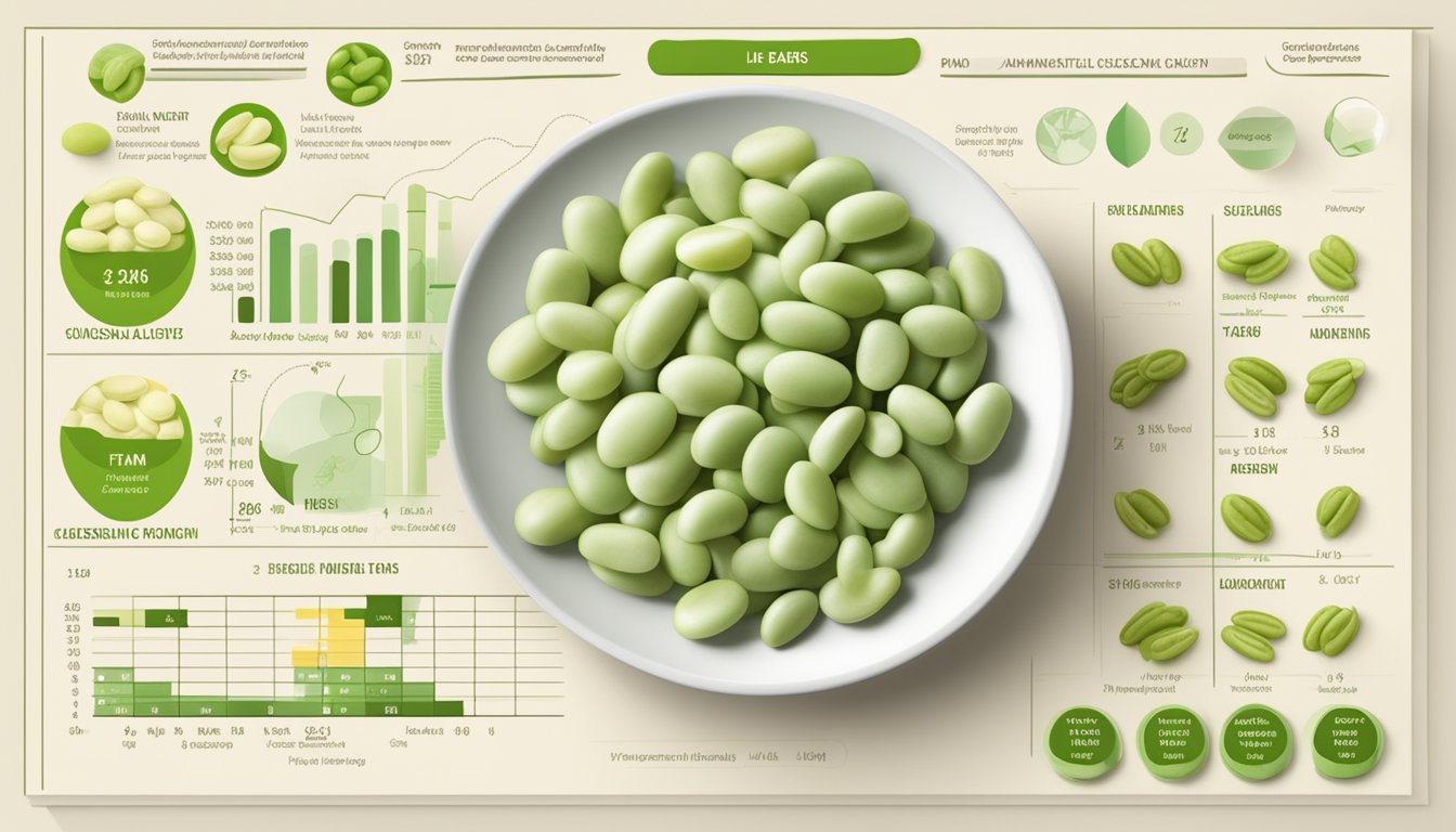 A plate of Lima beans next to a glycemic index chart