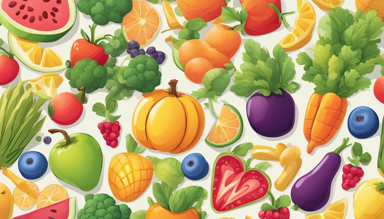 A colorful array of fruit and vegetable snacks arranged in a playful and inviting manner, showcasing the fun and creativity of healthy eating for children with diabetes