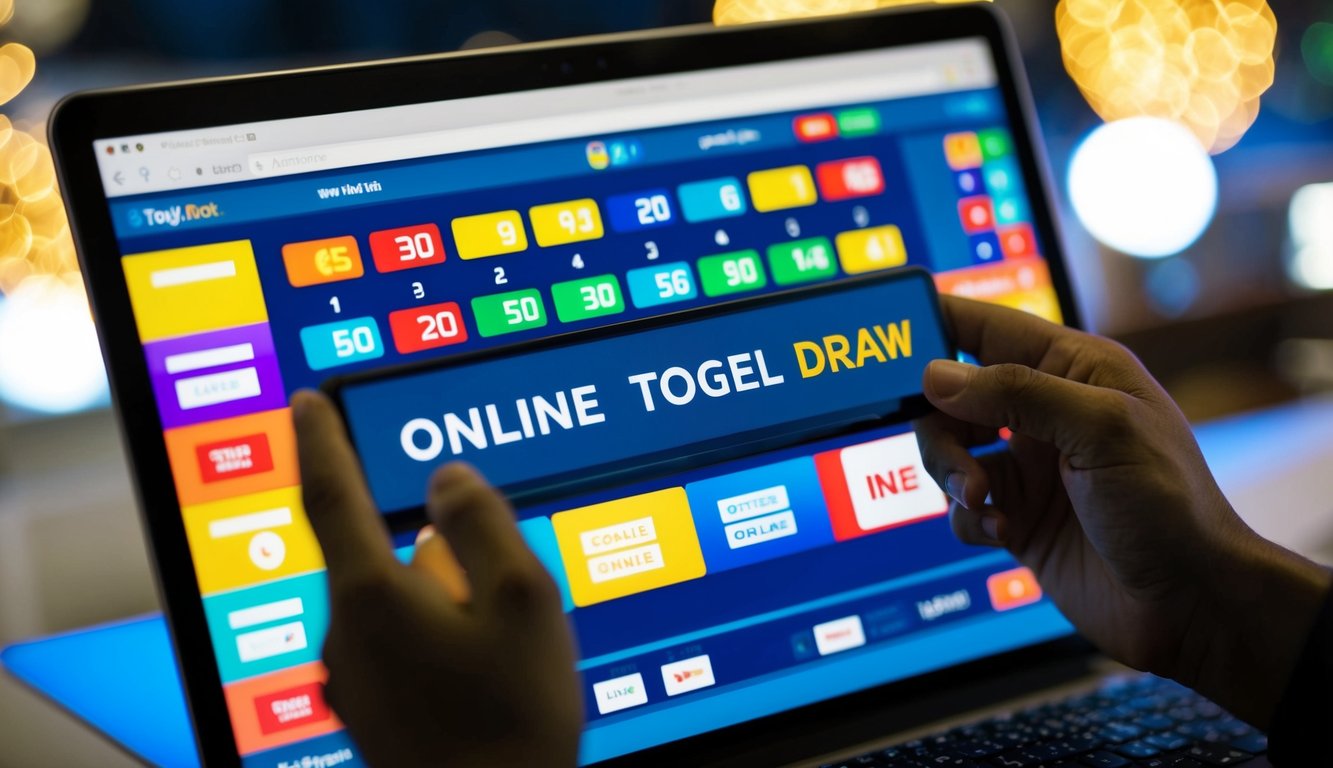 Antarmuka digital berwarna yang menampilkan undian Togel online secara langsung dan akurat