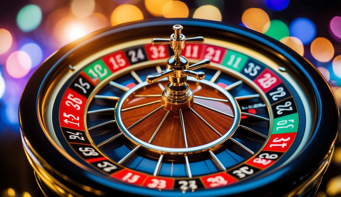 Roda roulette online yang berputar dengan opsi taruhan berwarna-warni