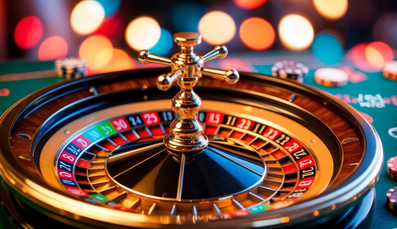 Roda roulette berputar di situs perjudian online yang penuh warna