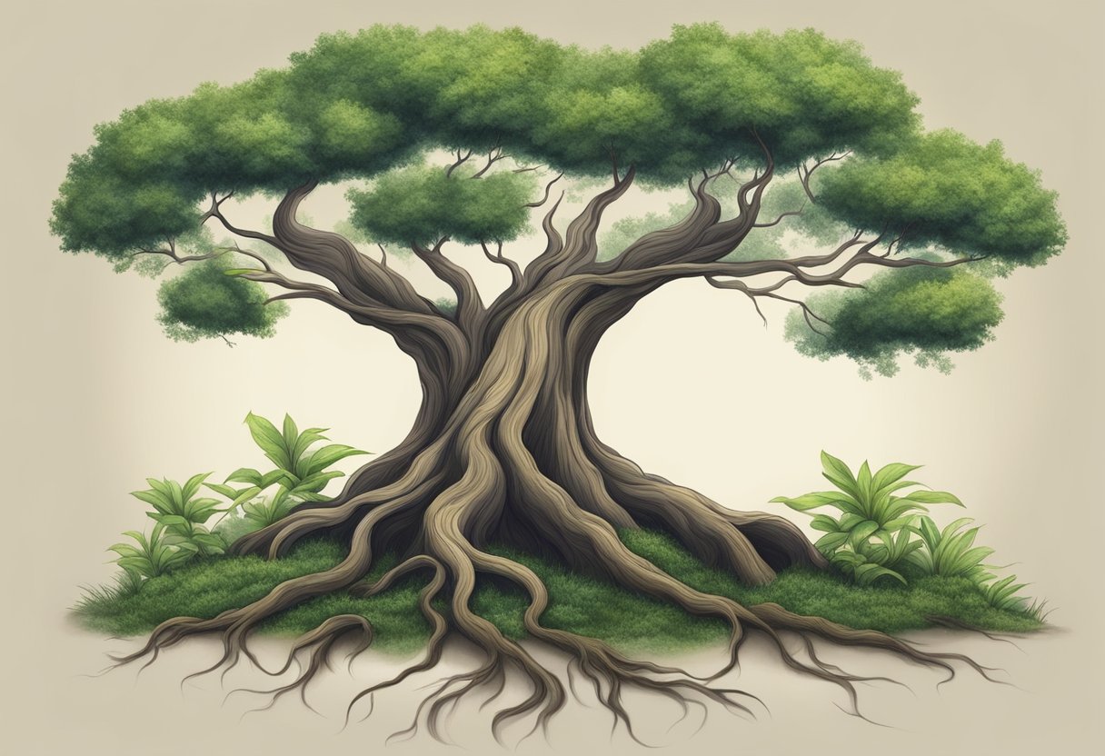 A sturdy tree with deep roots withstands a storm, while smaller plants bend but do not break