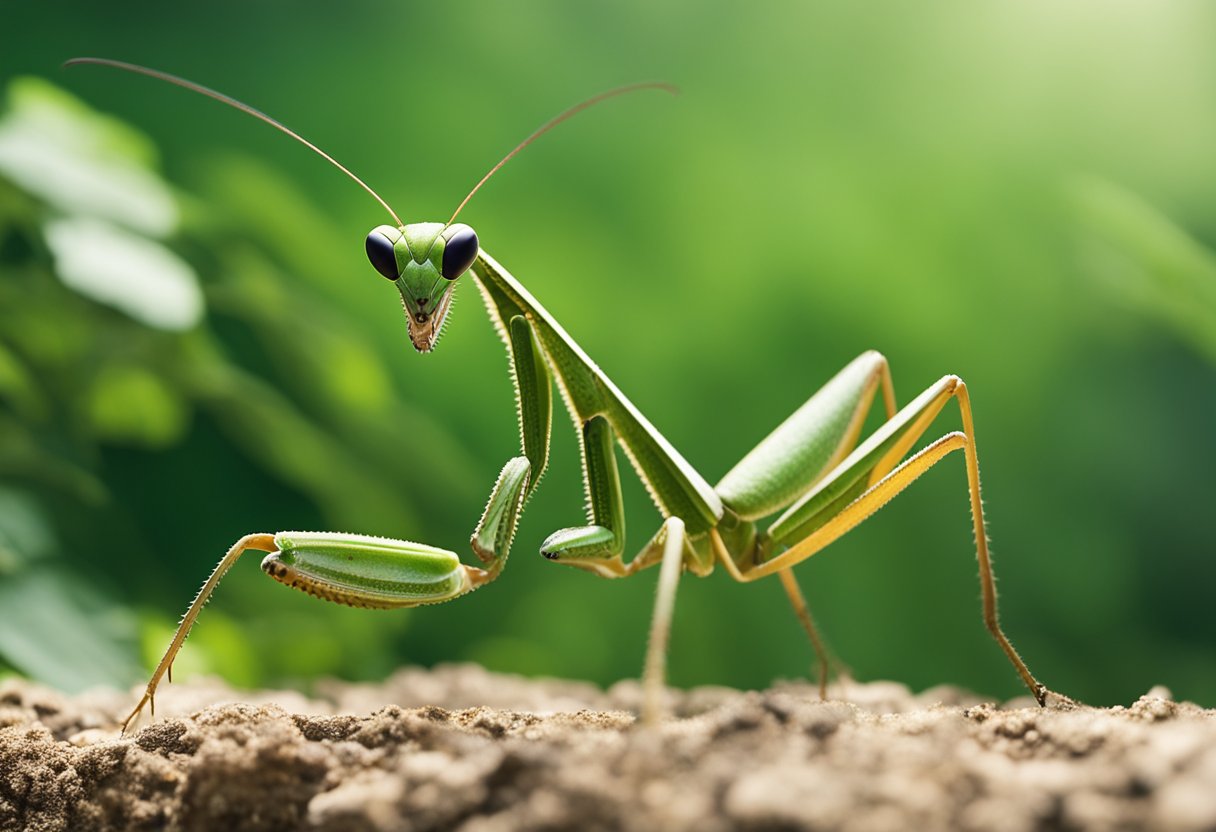 A mantis keeper places their insect in a small, barren enclosure, unaware of the need for proper habitat and enrichment