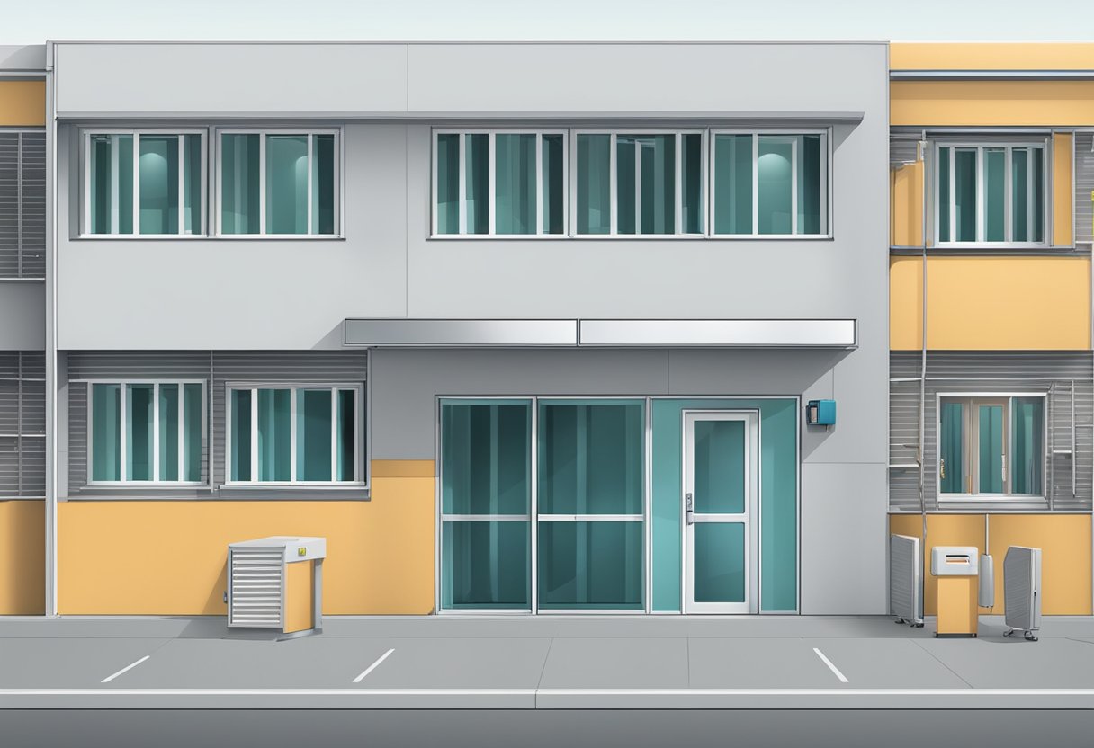 Uma estrutura de clínica segura com portões e câmeras de vigilância para a remoção de dependentes químicos