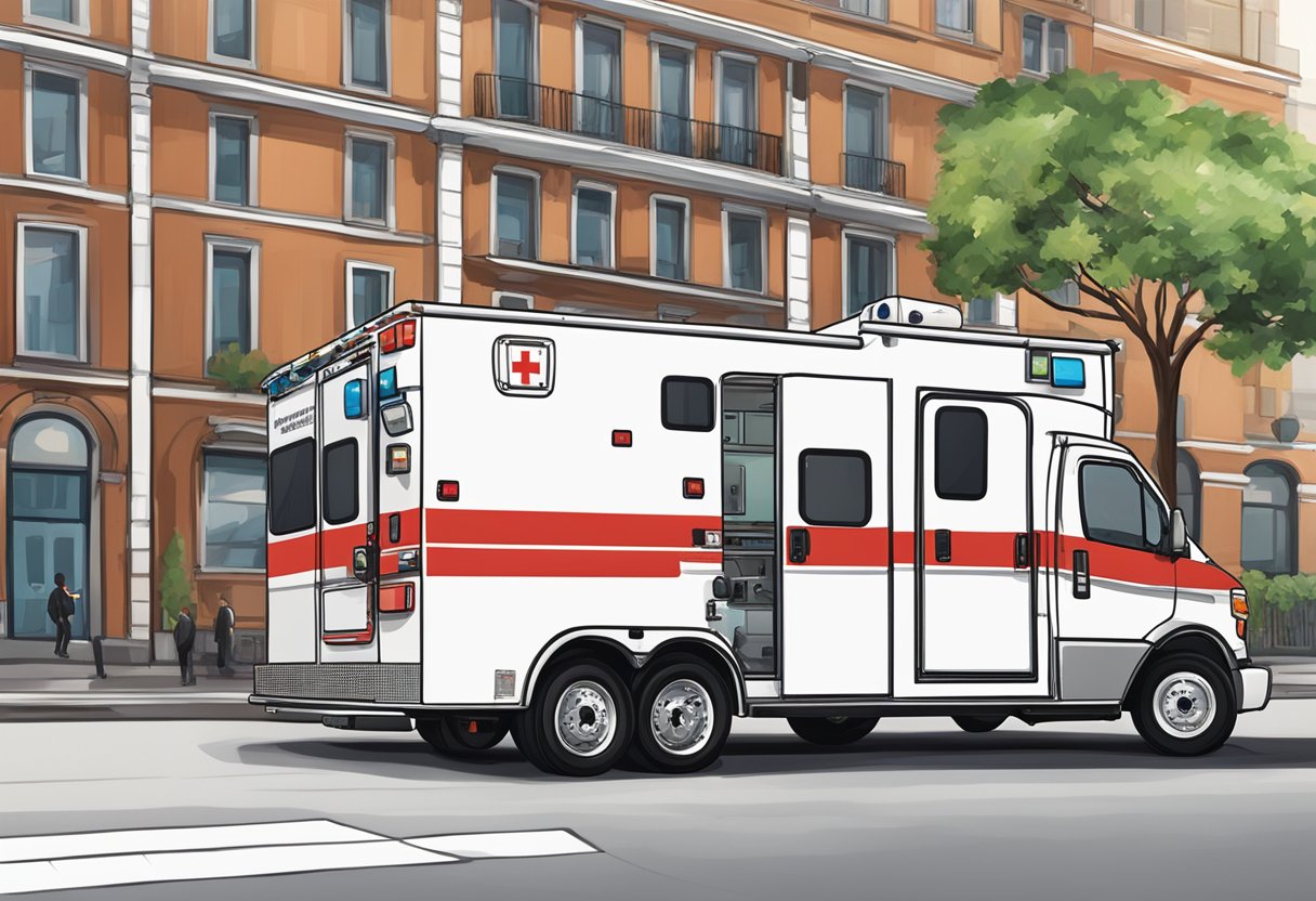 Ambulância para Eventos Preço: Fatores que Influenciam os Custos 7 Uma ambulância de uma empresa especializada estacionada em um evento, mostrando a qualidade dos serviços oferecidos.