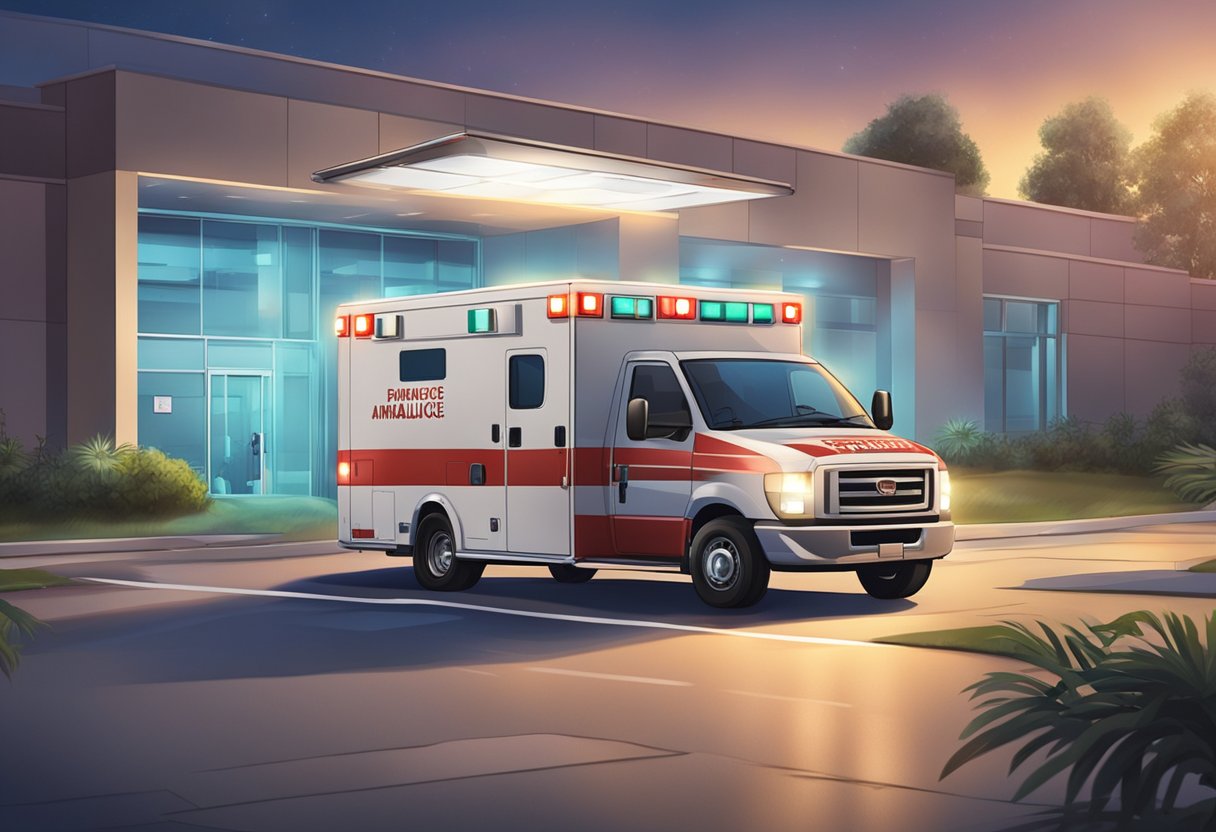 Ambulância Particular Preço: O Que Considerar ao Contratar Serviço 1 Uma ambulância particular estacionada em frente a uma unidade médica, com suas luzes piscando e os paramédicos se preparando para transportar um paciente.