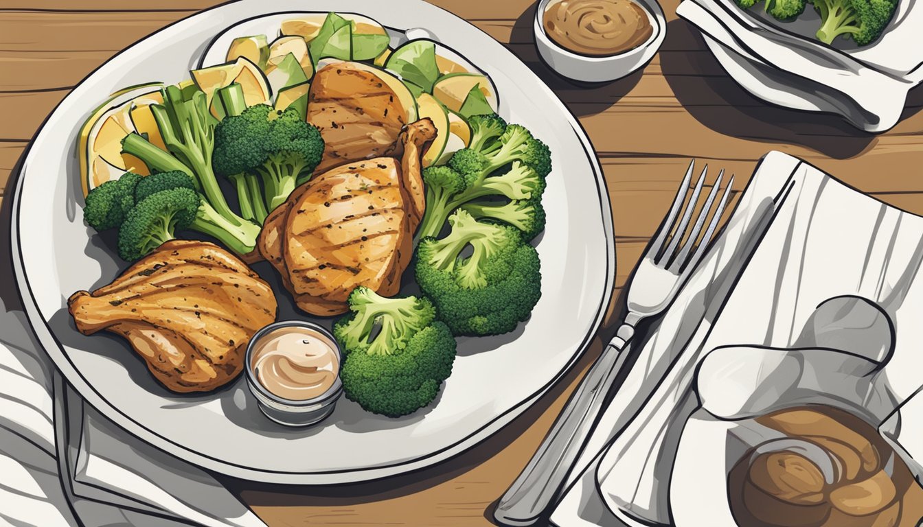 A plate with grilled chicken and broccoli surrounded by 9 meal plans for diabetics