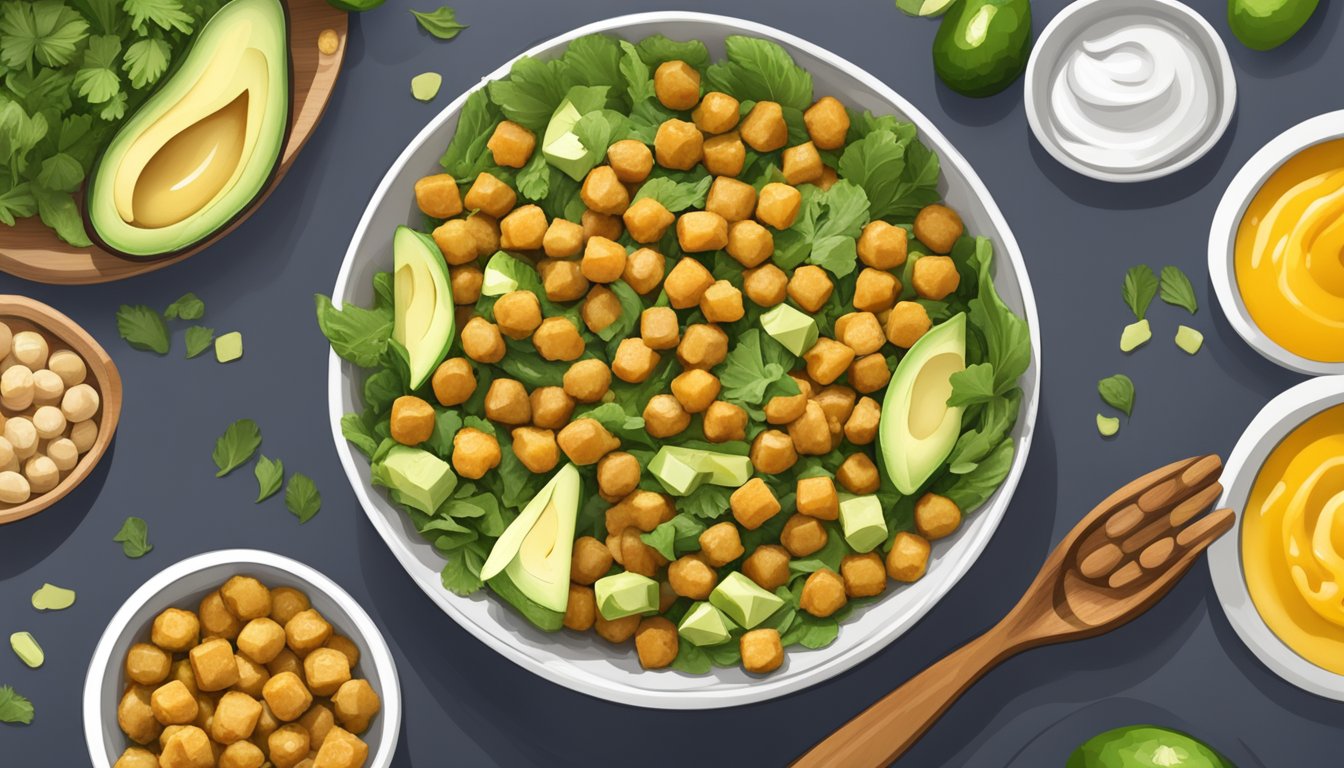 A bowl of roasted chickpea and avocado salad surrounded by 15 meal plans for diabetics