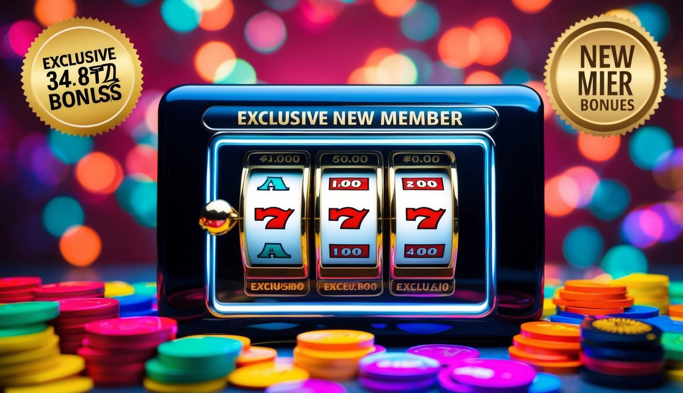 Mesin slot online yang penuh warna dikelilingi oleh bonus anggota baru eksklusif