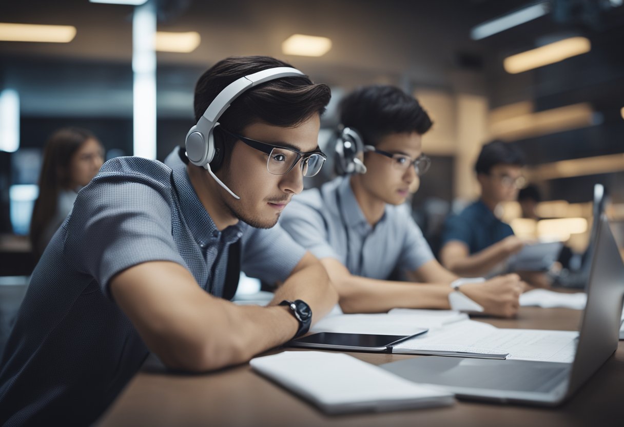 An AI teaching assistant navigating through complex obstacles and considerations