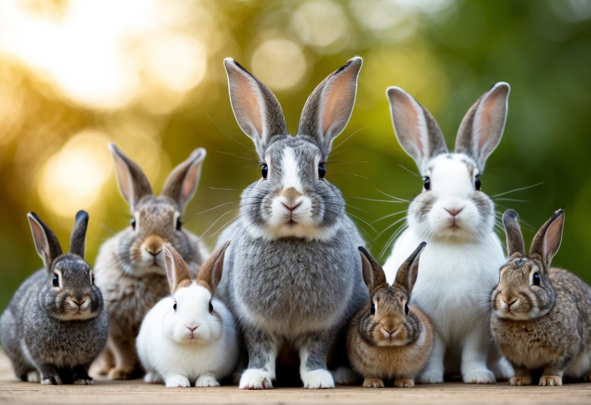 A variety of rabbits with different fur colors and patterns, showcasing their unique qualities and characteristics
