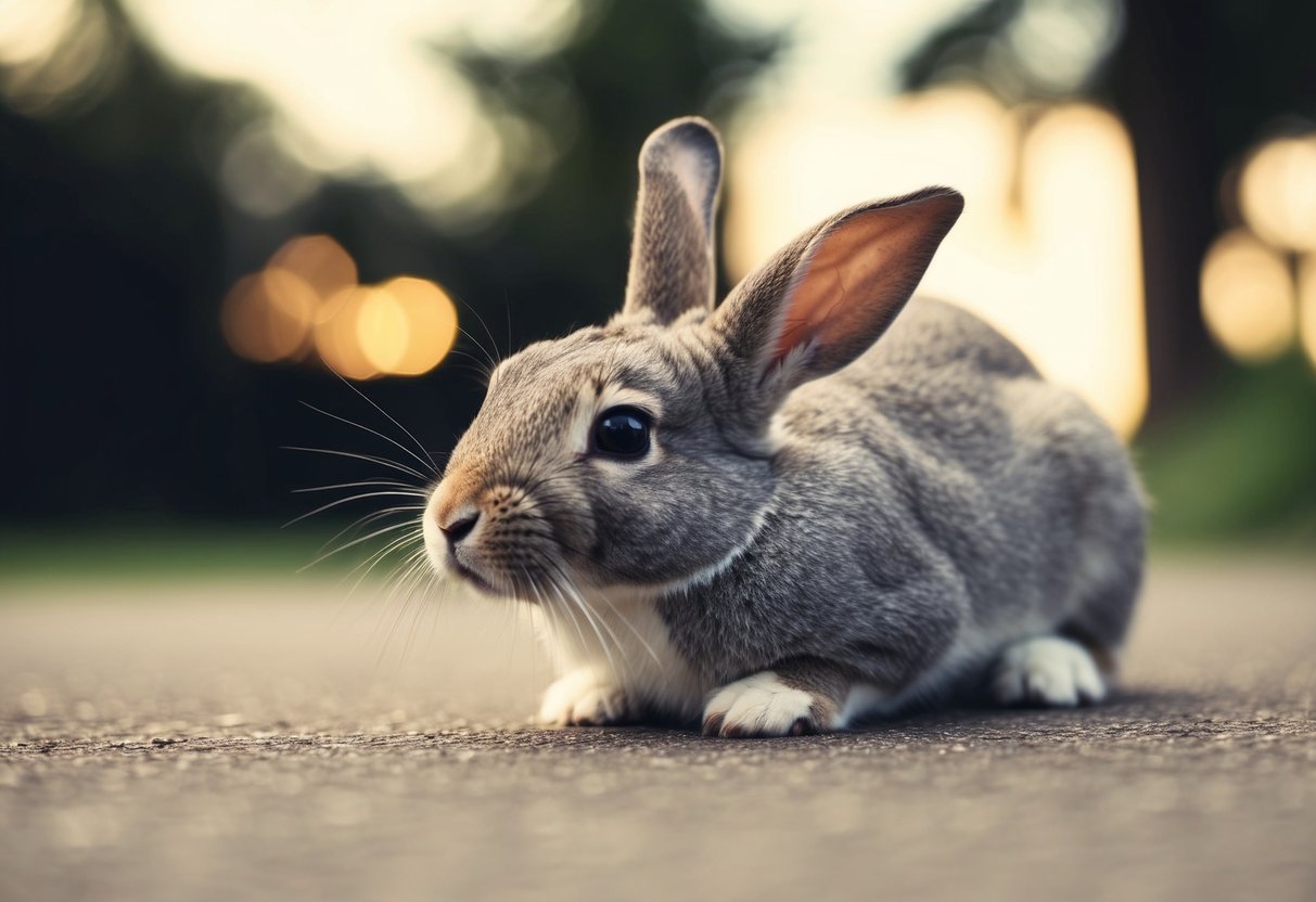 A rabbit leans into gentle pets, eyes half-closed, and ears relaxed