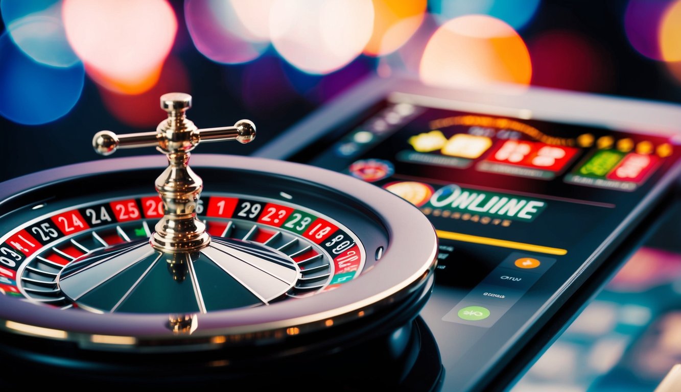 Roda roulette online berwarna-warni dengan fitur bonus berputar di platform digital