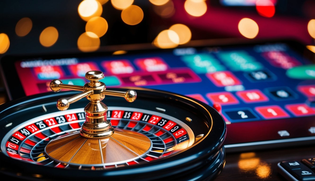 Roda roulette berputar di situs judi online yang penuh warna