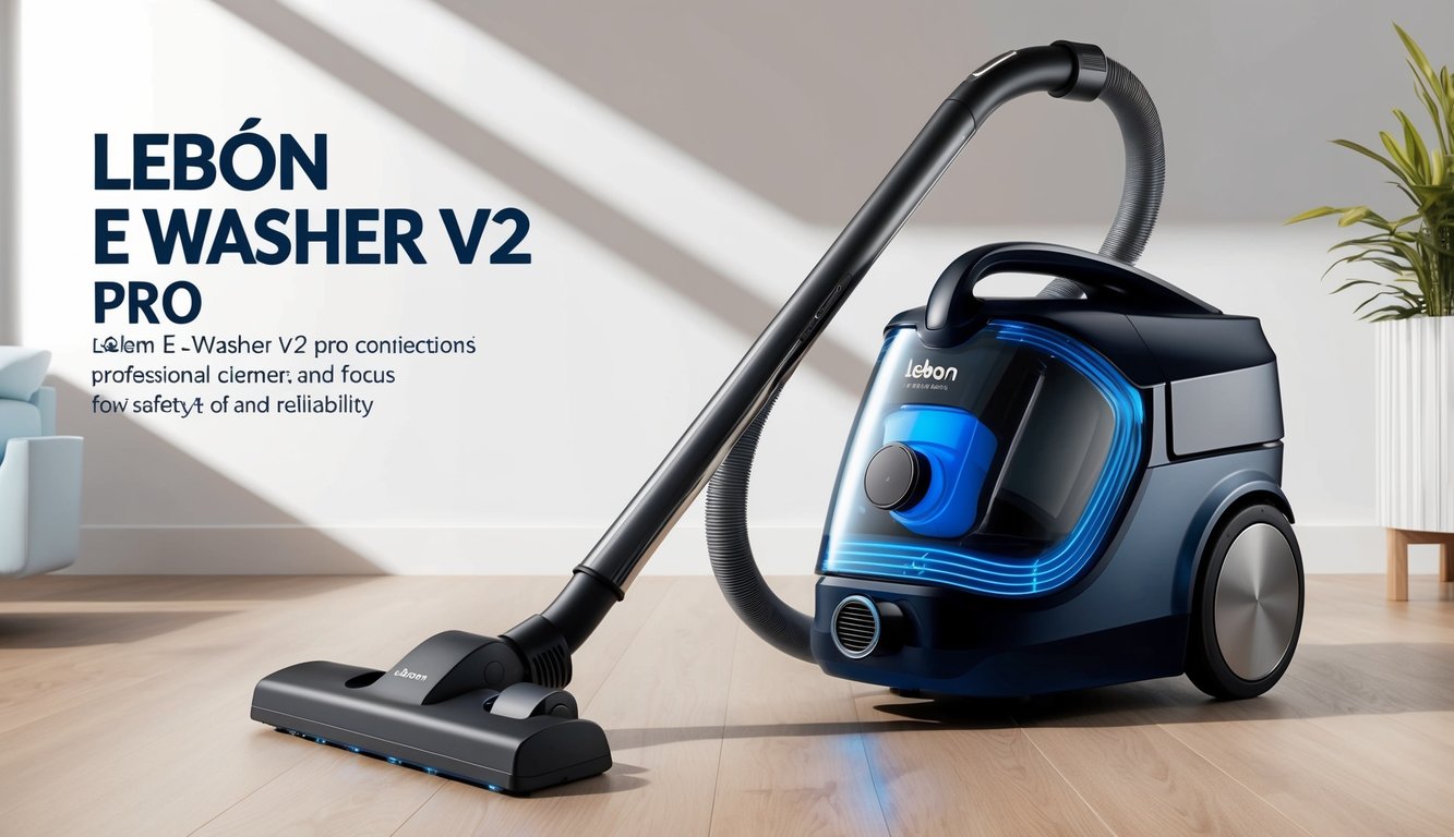 Un aspirateur moderne et élégant, le Lebon E Washer V2 Pro, axé sur la sécurité et la fiabilité.