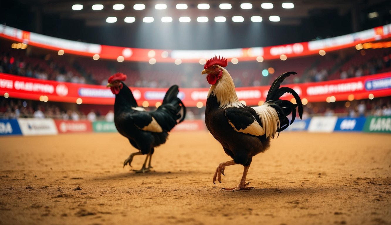 Sebuah arena sabung ayam online yang hidup dengan streaming langsung dan pasar taruhan internasional