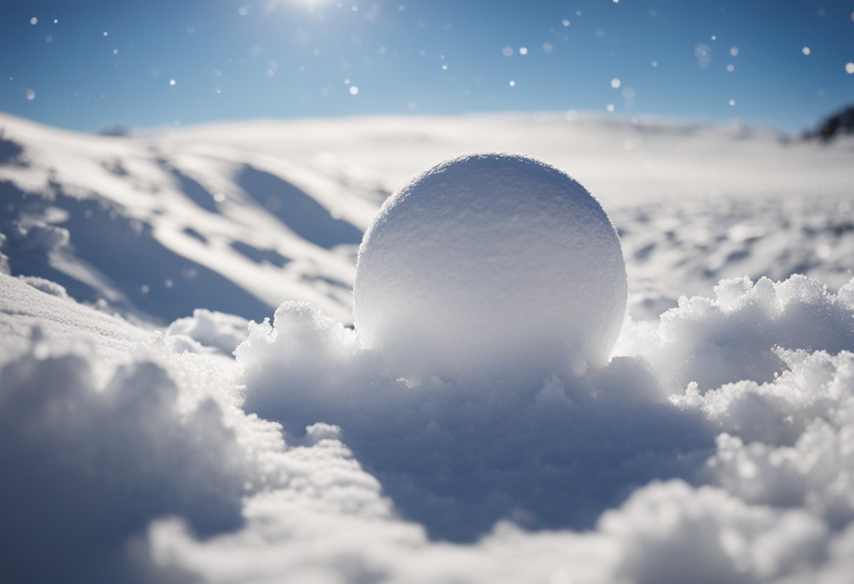 Una bola de nieve rodando colina abajo, creciendo gradualmente a medida que recoge más nieve, representando el concepto del método de bola de nieve para pagar deudas.