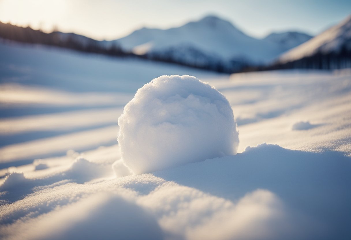 Una bola de nieve rodando cuesta abajo, ganando impulso y creciendo en tamaño a medida que recoge más nieve, representando el método de usar el método de bola de nieve para pagar deudas.