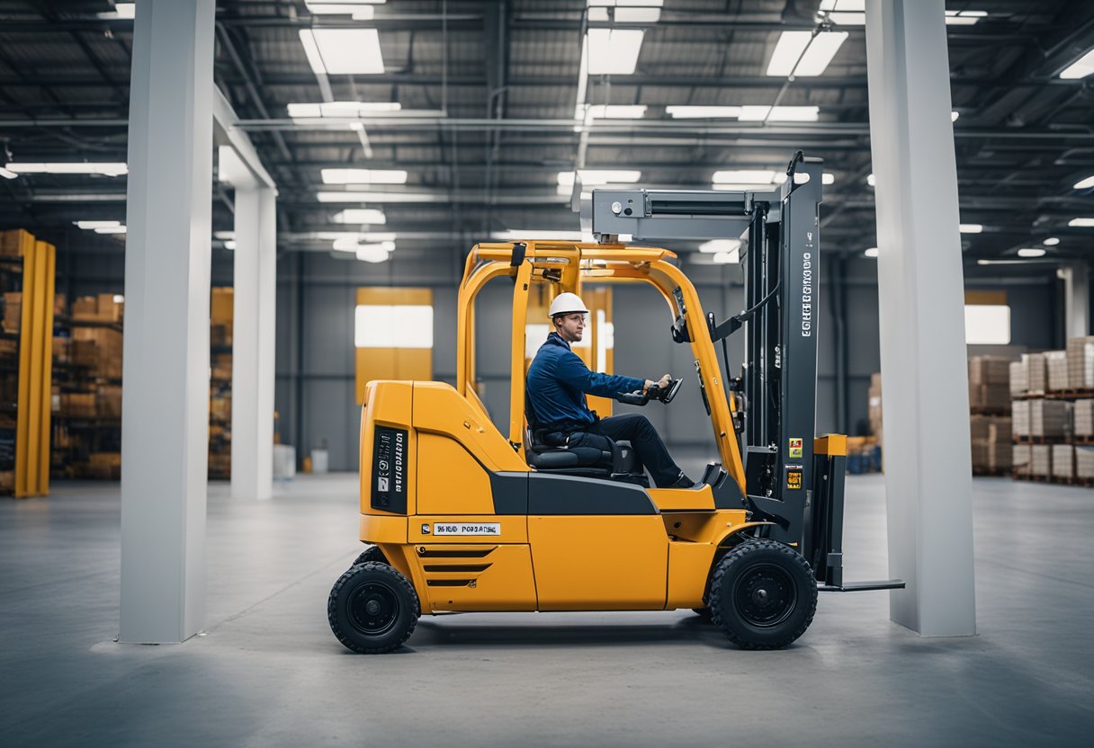 A boom lift operator receives certification from a regulatory agency