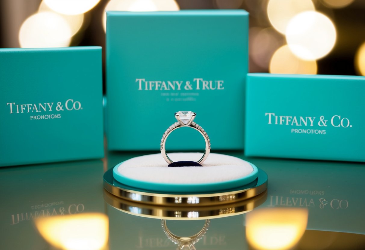 A sparkling Tiffany T True Ring displayed with tiffany and co promotions
