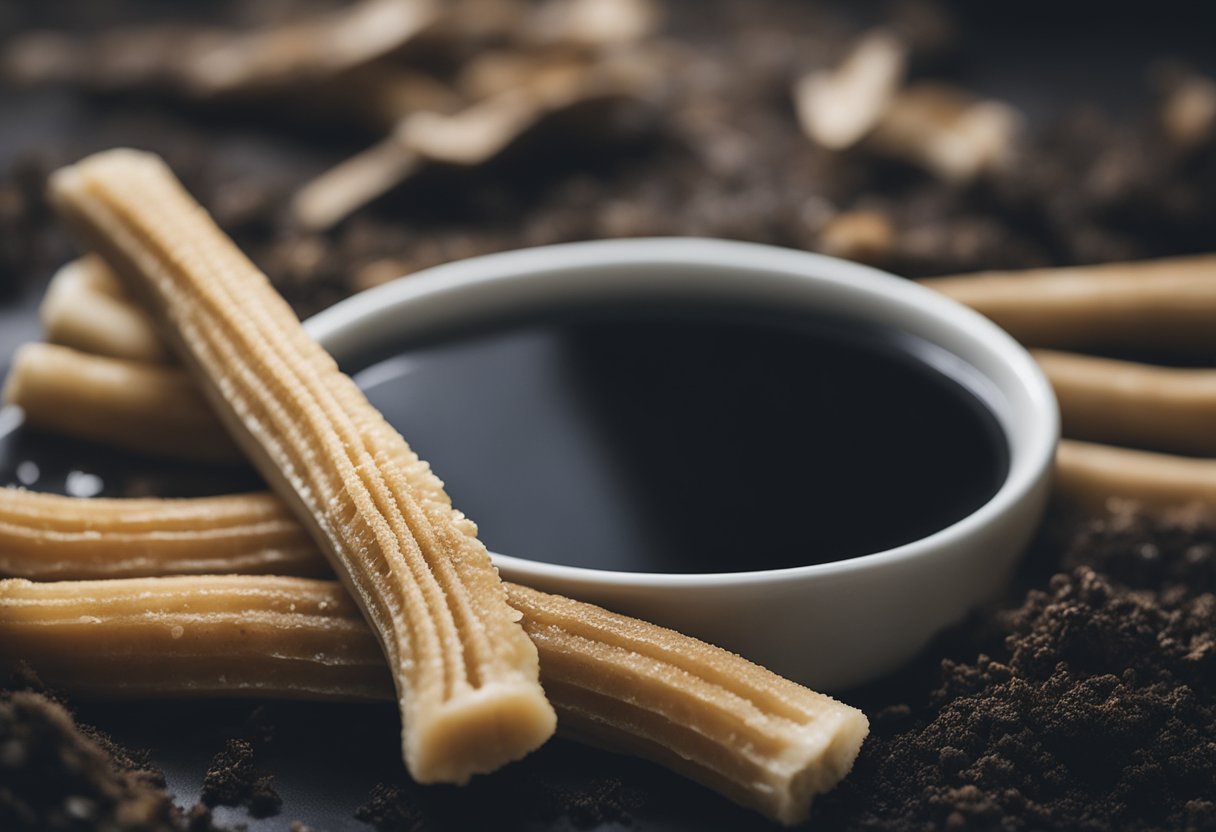 A miswak turning black in a damp, dark environment, surrounded by mold and decay