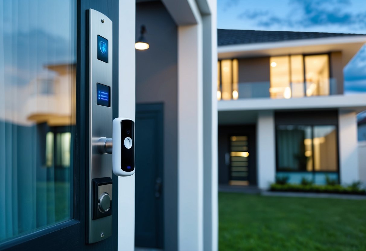 A modern Cebu home with smart security upgrades, including keyless entry, security cameras, and smart locks on doors and windows