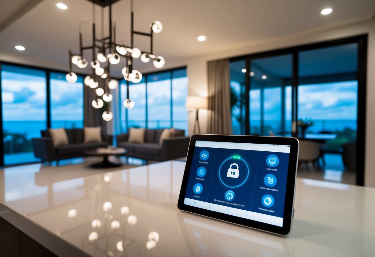 A modern Cebu home with smart devices interconnected and controlled, ensuring security and convenience