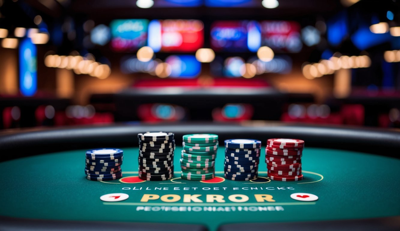 Sebuah ruang poker online yang hidup dengan berbagai opsi taruhan dan pilihan meja yang fleksibel