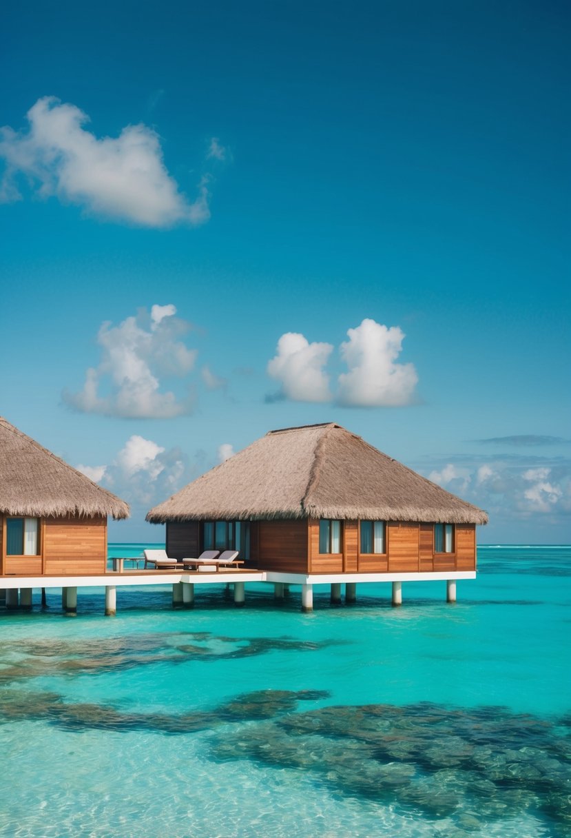 A picturesque overwater bungalow at Anantara Veli Maldives Resort, surrounded by crystal-clear turquoise waters and vibrant coral reefs
