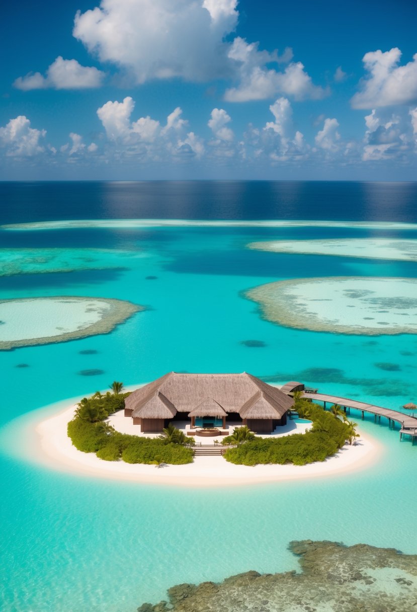 A luxurious overwater villa at Kudadoo Maldives Private Island, surrounded by crystal-clear turquoise waters and vibrant coral reefs