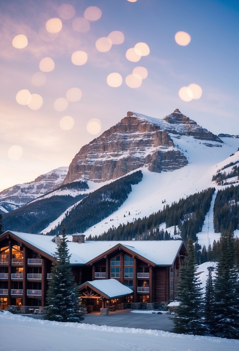Snow-covered mountains and cozy ski lodges at Whitefish Mountain Resort in Montana