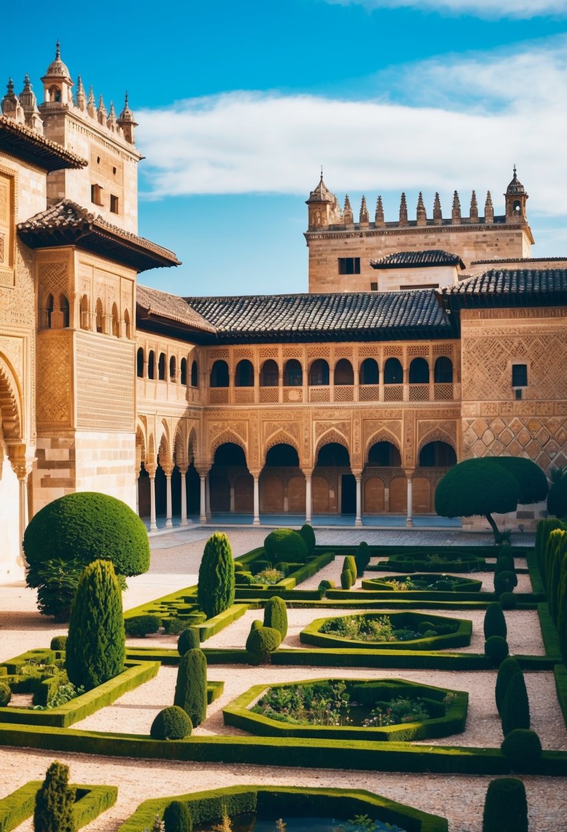 The Alhambra Palace in Granada, Spain, with its intricate Moorish architecture and beautiful gardens, makes for a romantic honeymoon destination